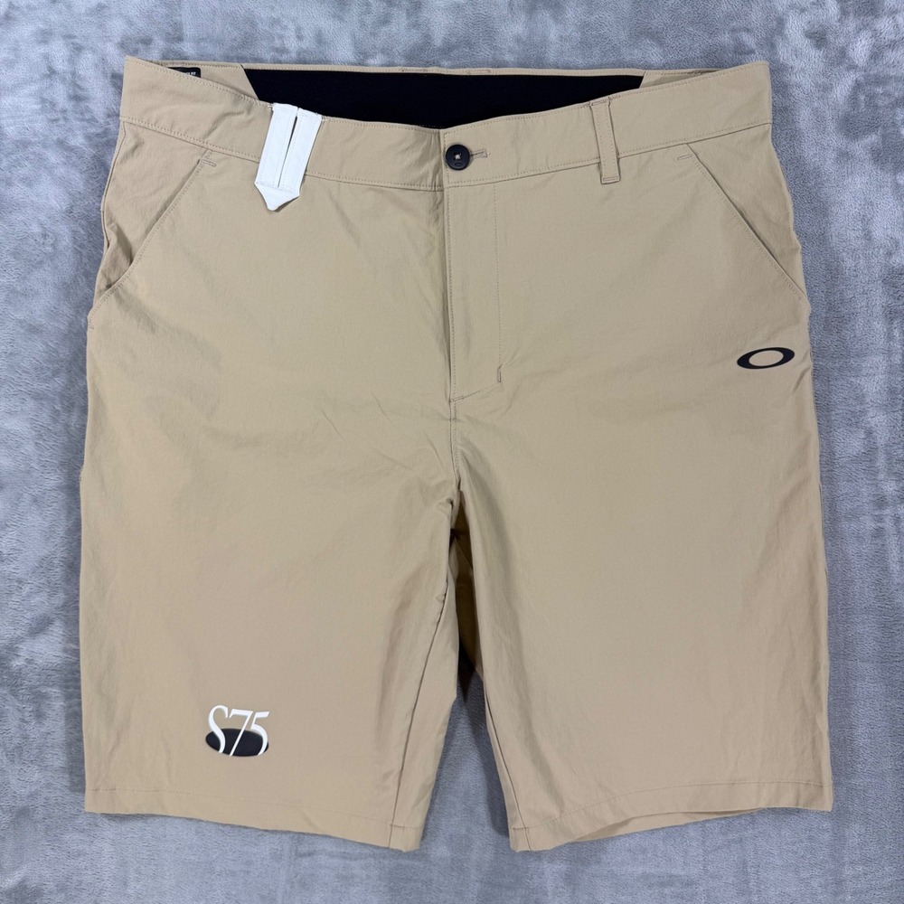 Oakley Performance Jeff Staple S75 Golf Shorts Men's Size 36 Tan Khaki Stretch